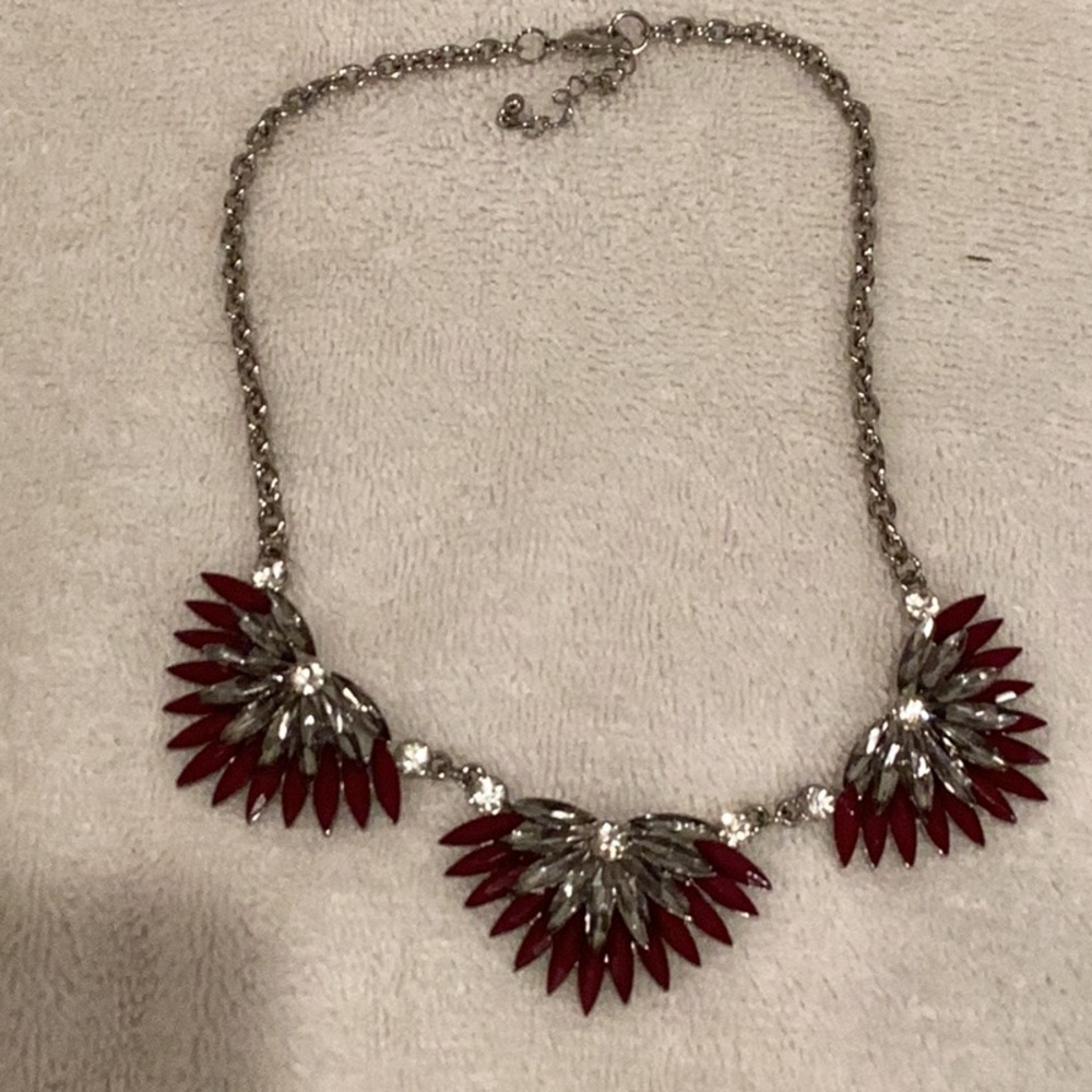 Rhinestone and Red Jeweled Necklace